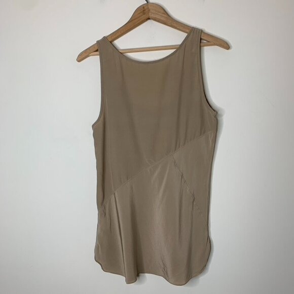 Babaton Aritzia Women's Silk Blouse Tank Top Sleeveless Beige Taupe Brown Size S - Picture 13 of 13